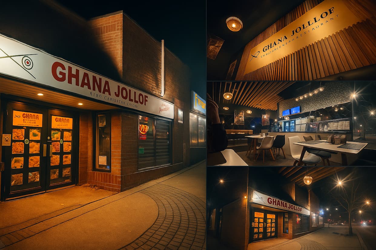 Freshly prepared Ghanaian food at Ghana Jollof Restaurant