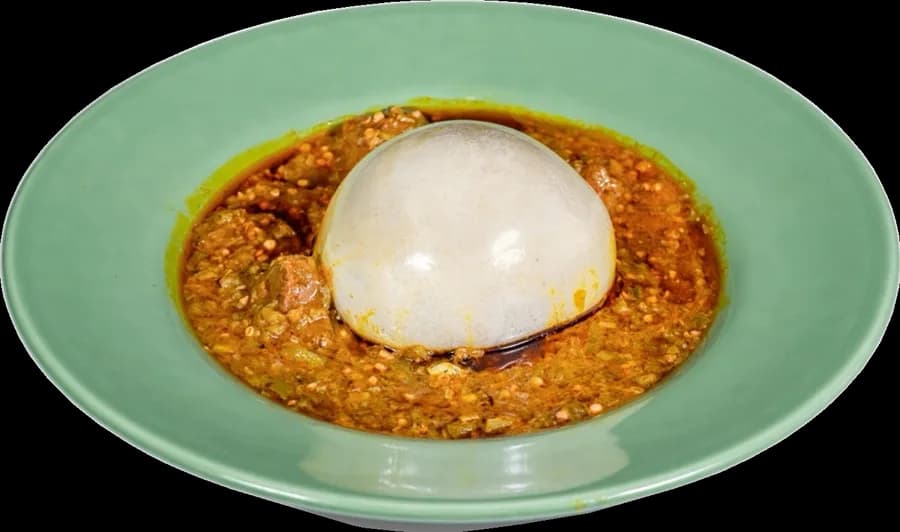 Banku in okra stew